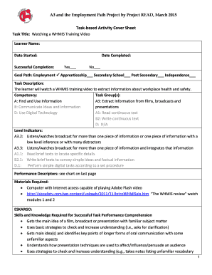 WHMIS Training Video Activity Sheet