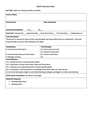 OALCF Task Cover Sheet