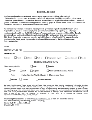 EEO Data Record Form