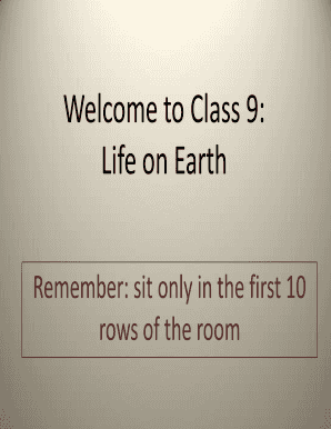 Class 9: Life on Earth Worksheet