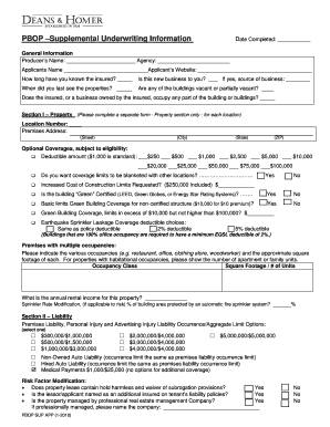 PBOP Supplemental Underwriting Information