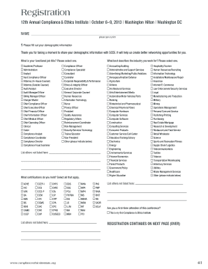 Compliance & Ethics Institute Registration Form