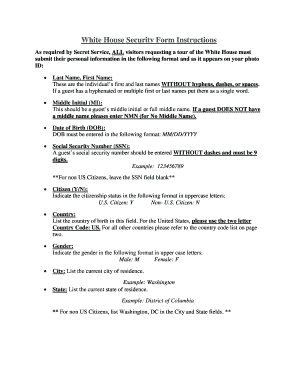 White House Security Form