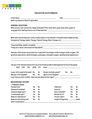Child Evaluation Questionnaire