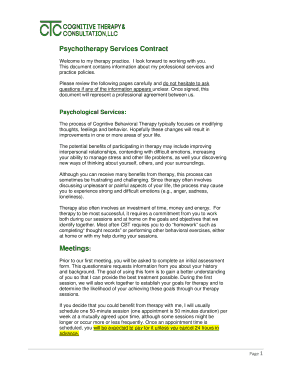 Psychotherapy Services Contract