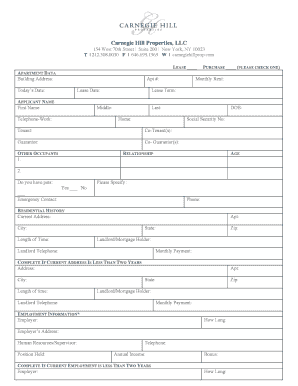 New York Residential Lease Application