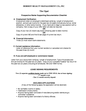 The Opal Rental Application Form