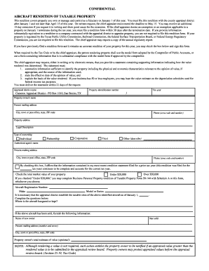 Texas Aircraft Rendition of Taxable Property