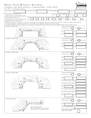 Wrought Iron Curtain Pole Order Form