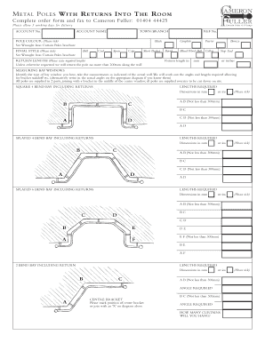 Wrought Iron Curtain Pole Order Form