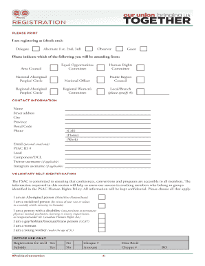PSAC Convention Registration Form