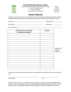 Wyoming Medication Donation Program Form