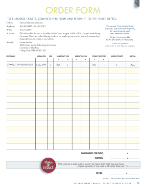 Ticket Purchase Order Form