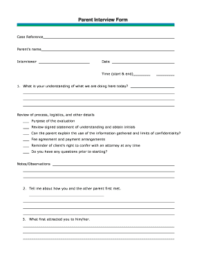 Parent Interview Form