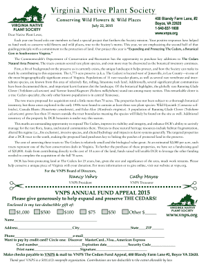Virginia Native Plant Society Fund Appeal