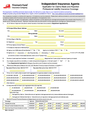 Professional Liability Insurance Application