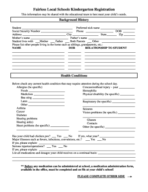 Kindergarten Registration Form