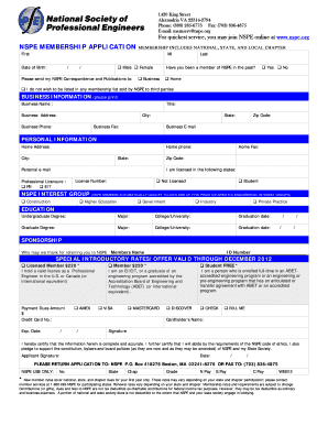 NSPE Membership Application