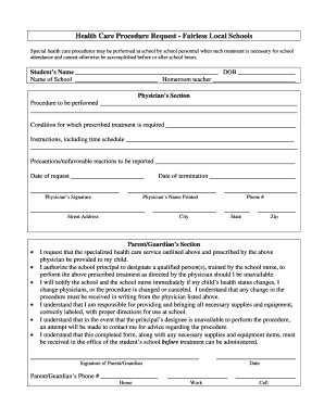 Health Care Procedure Request Form