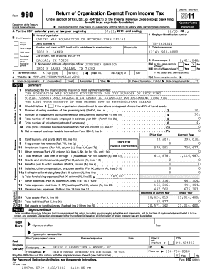 Form 990 Return of Organization Exempt From Income Tax