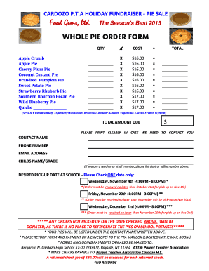 Fillable Online Pie Order formxlsm Fax Email Print - pdfFiller