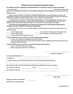 Affidavit letter for immigration - Affidavit of Immigration - Virginia