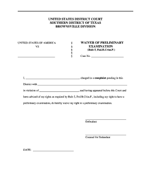 Waiver of Preliminary Examination