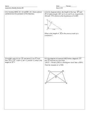 Geometry Weekly Review Form