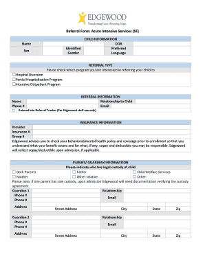 Referral Form Acute Intensive Services