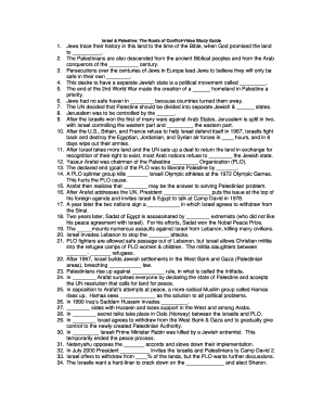 Israel & Palestine Conflict Video Study Guide