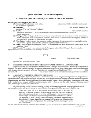 New York Consolidation Extension Modification Agreement