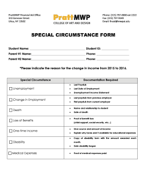 Special Circumstance Form