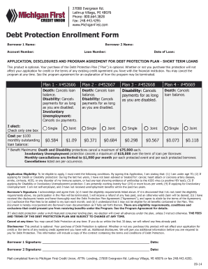 Debt Protection Enrollment Form