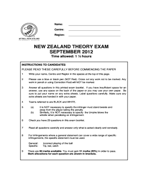 New Zealand Theory Exam