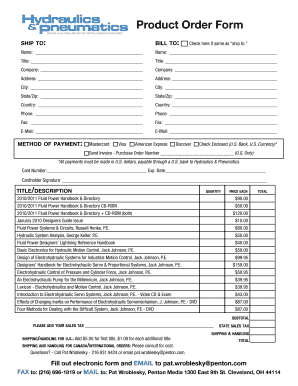 Product Order Form