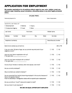 Application for Employment