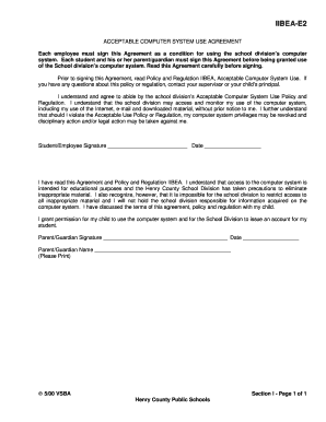 Acceptable Computer System Use Agreement