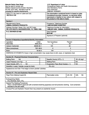 Material Safety Data Sheet for Biotin H-100