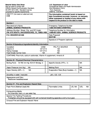 Material Safety Data Sheet