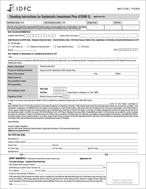 SIP Application Form