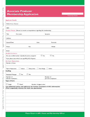 Australian Pork Limited Associate Producer Membership Application