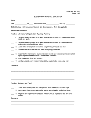 Elementary Principal Evaluation Form