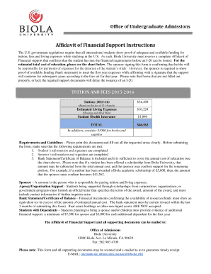 Affidavit of Financial Support