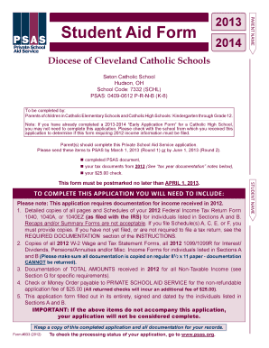 Student Aid Form