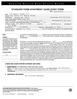 Standard Form Apartment Lease