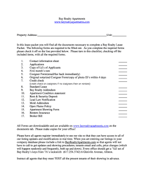 Bay Realty Lease Packet