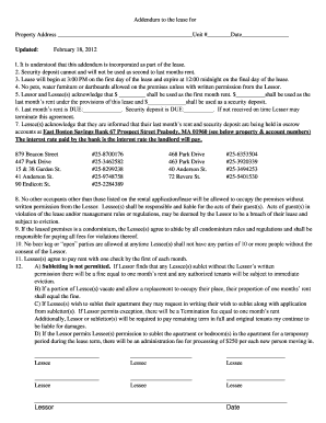 Lease Addendum