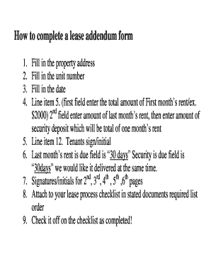 Lease Addendum Form
