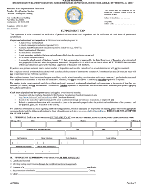 Alabama Teacher Certification Supplement