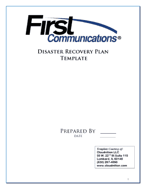 Sample project recovery plan template - Template Courtesy of - First Communications